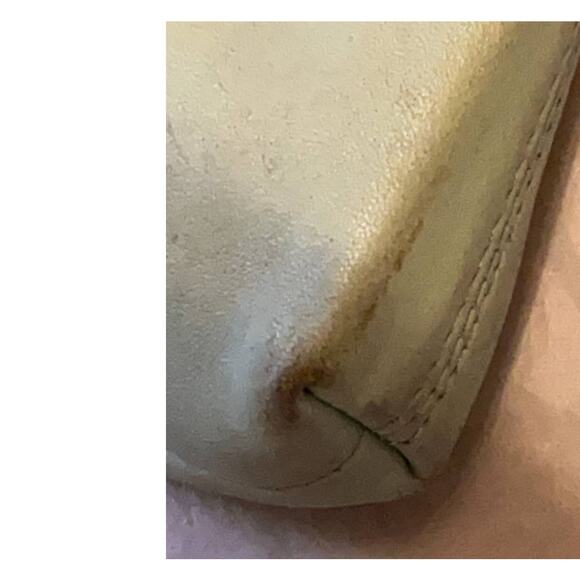 LULU GUINNESS Leather Clutch Bag Flex Frame Closure Light Green Color - Picture 13 of 13